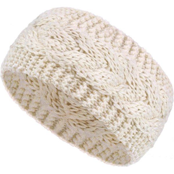 Beige - Dame Vinter Hodebånd Vridde Ull Hodebånd Øremuff Hår