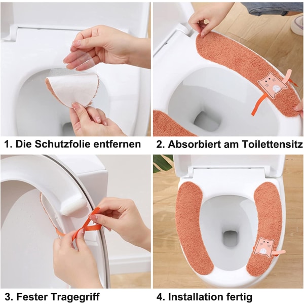 Oransje - 2 toalettseter - Antibakteriell - Varm - Myk - For bad