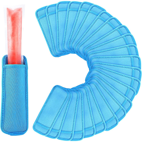 24 Pack Ice Pop Sleeves Reusable Popsicle Bags Antifreezing Ice