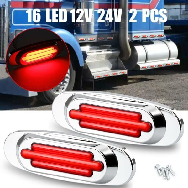 Rød LED-sidemarkering, klarering, blinklys til lastebil
