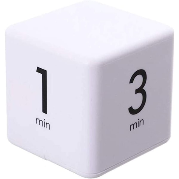 Kjøkkentimer (Hvit 1-3-5-10 minutter), Cube Timer Stoppeklokke og