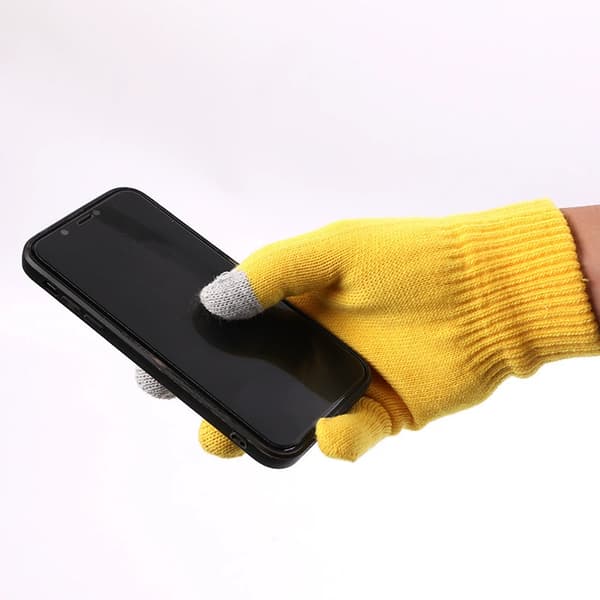 Varme børnehandsker, Bluetooth-handsker, Musikhandsker (gul)
