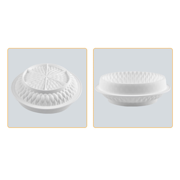 Valkoinen, 24*24*7cm pyöreä mousse-kakku silikonimuotti