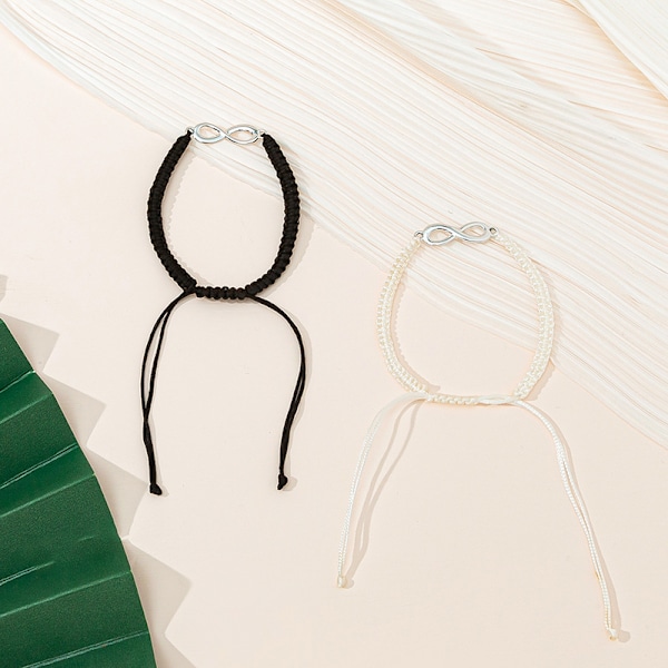 Uendelighed Armbånd til Kvinder, Håndlavet Sort Tov Flettet Armbånd