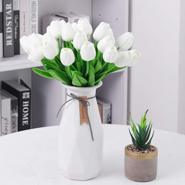 10 st konstgjorda tulpaner, konstgjorda blommor i latexmaterial, verklighetstrogna A