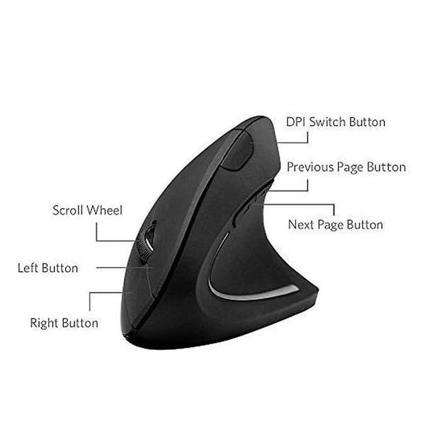 Ergonomisk trådløs 2,4 GHz USB Bluetooth vertikal mus optisk