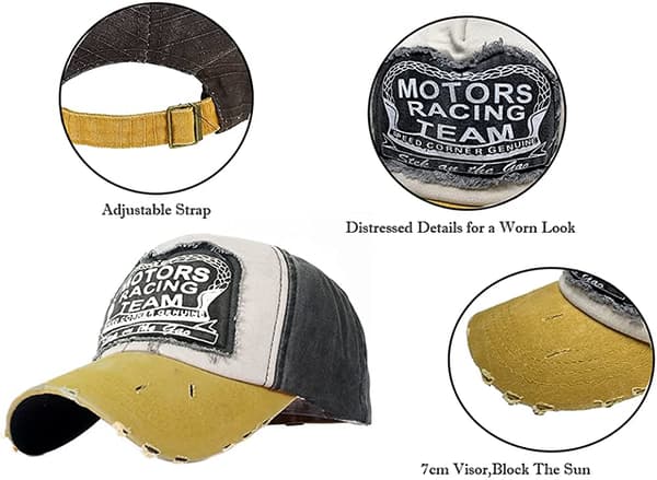 Klassisk Baseball Cap Bomull Vintage Vasket Denim Dad Hat Adjusta