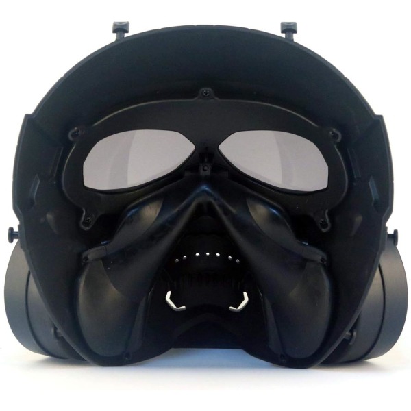 Paintball maske, taktisk fuld ansigts dummy gasmaske CS kraniemaske med dobbelt turboventilator til cosplay Halloween Wargame Masquerade