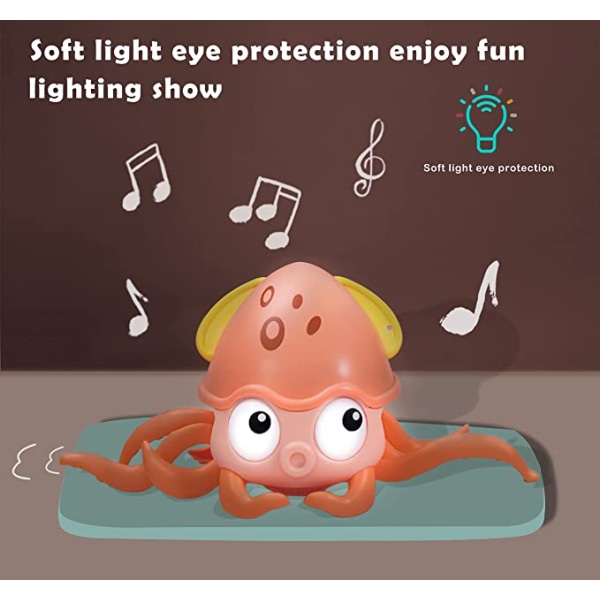 Crawling Octopus baby leketøy med lys og musikk, Toddler Inte