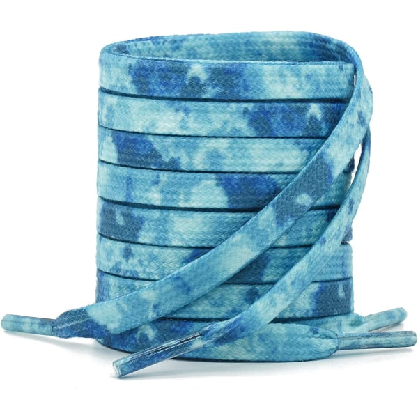 Flate tie-dye skolisser [1 par] 8 mm høykvalitets fargerik shoela