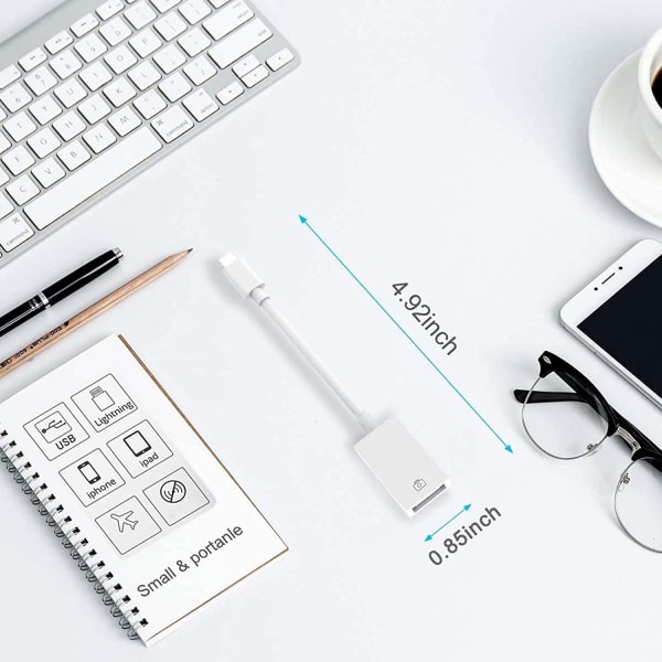 Lightning-kaapeli, USB-sovitin iPhonen kameralle, iOS OTG -kaapelimainos