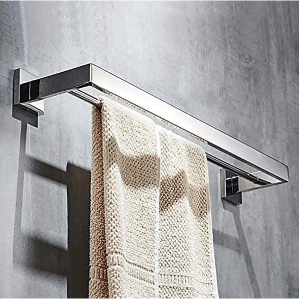 Badeværelse vægmonteret håndklædestang, dobbelt håndklædestang, poleret spejl