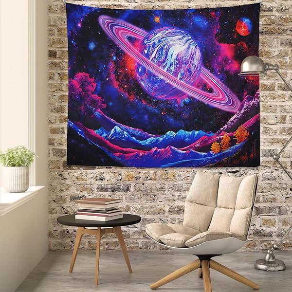 Planet Wall Tapestry Psychedelic Mountain Tapestry Galaxy Sp