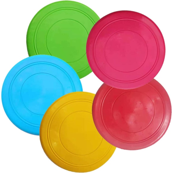 Frisbee Hundleksak, 5 delar Frisbee Gummi Hundleksak, Mjuk och Durab