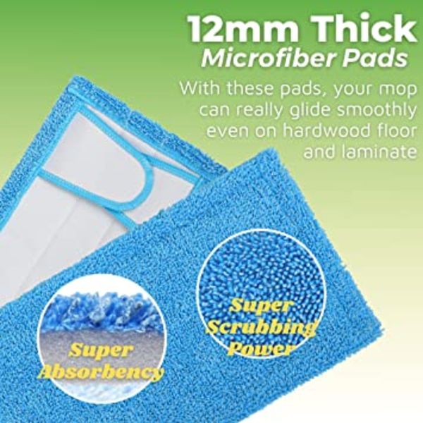 4-pack återanvändbara moppdynor, 12,5'' mikrofibermopprefilldyna