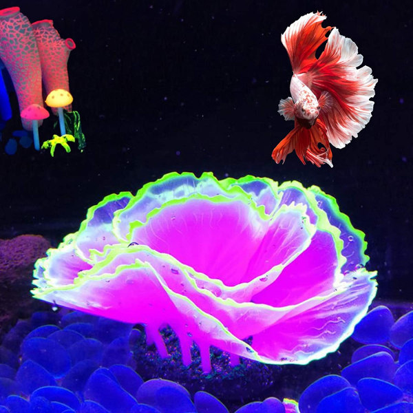 Dekorativ hartskorall för akvarium - glödande effekt - lila