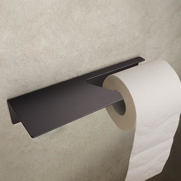 Hamburg Design WC-paperiteline ilman porausta I Itsekiinnittyvä seinään asennettava kylpyhuoneen WC-paperiteline I WC-rulla
