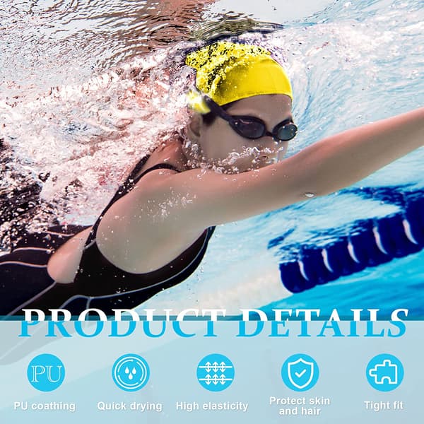 2-pakning elastiske badehetter i lett stoff for kvinner