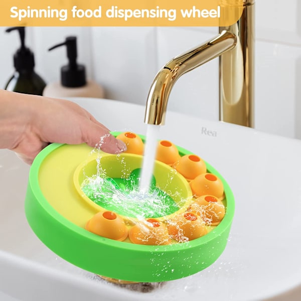 Behandlingsdispenserande pussel leksaker för hundar, snurrande matdispenser