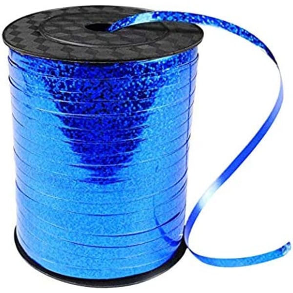 Blue curly ribbon length about 200 meters, shiny ribbon, balloon