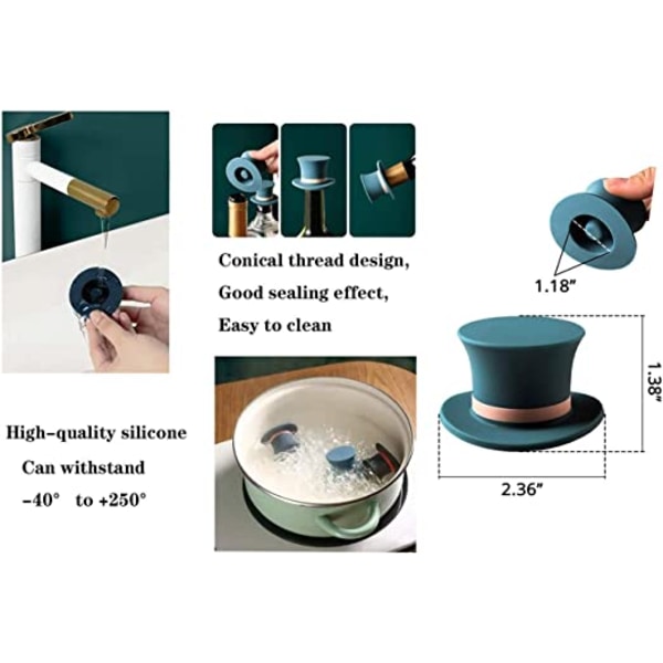 3 silikon magiske korker for flasker, forseglet og friskholdende b