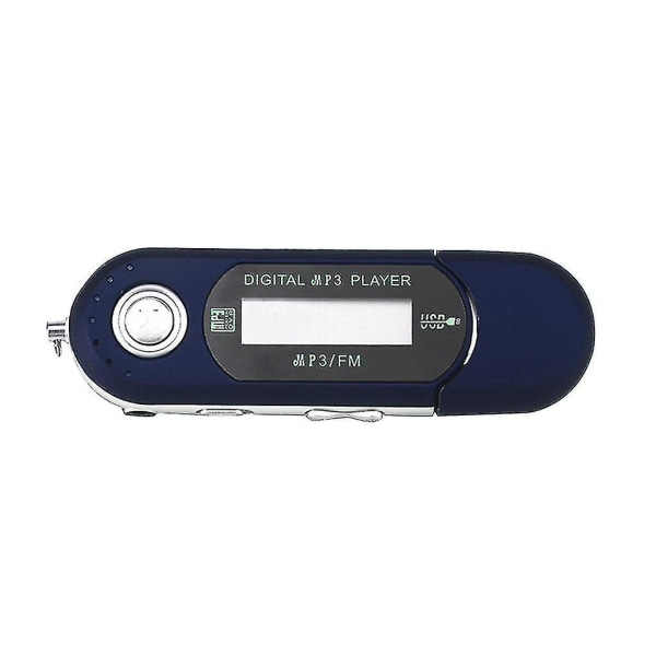 Bærbar USB mp3-musikkspiller, med digital LCD-skjerm Blå