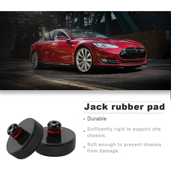 4 stykker Jack Pad Block, gummiblok kompatibel med Tesla Mode