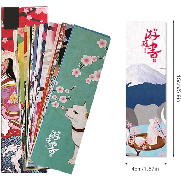 60 ark papir bogmærke, japansk vintage bogmærke bog stil M