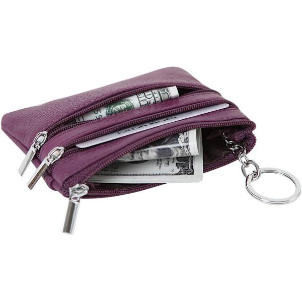 Kvinners ekte skinnmyntpung Mini Pouch Change Wallet med