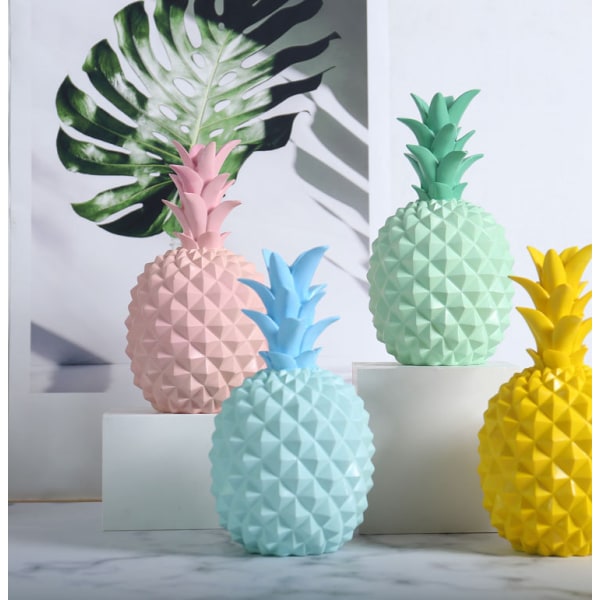 Blå Resin Ananas Form Sparegris Sparegris Box Dekorationer