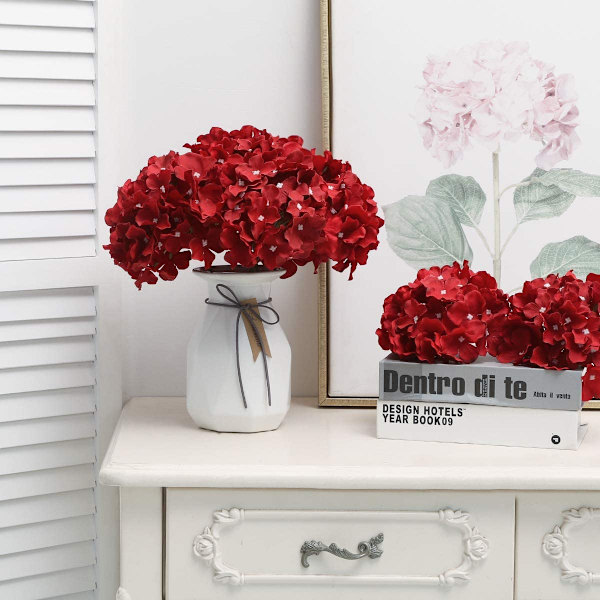 10 st, Konstgjorda Hortensia, Falska Hortensia Blomhuvud med S