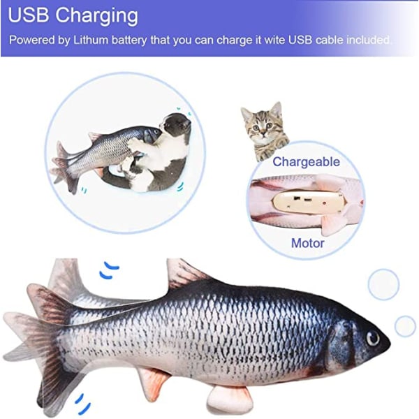 Fjärrkontrollversion Katt Leksak Elektronisk Fisk Leksak Flytt Simula