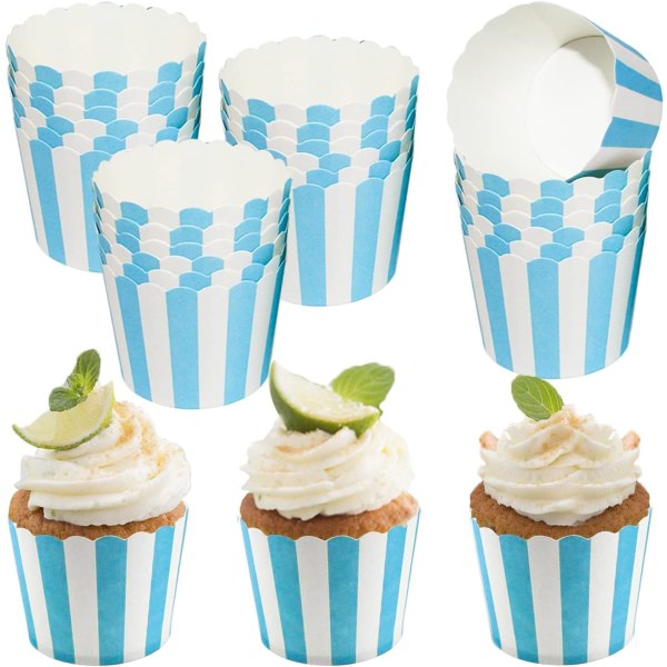 50 stykker blå papir Cupcake Cupcakes til fødselsdag bryllupsfest