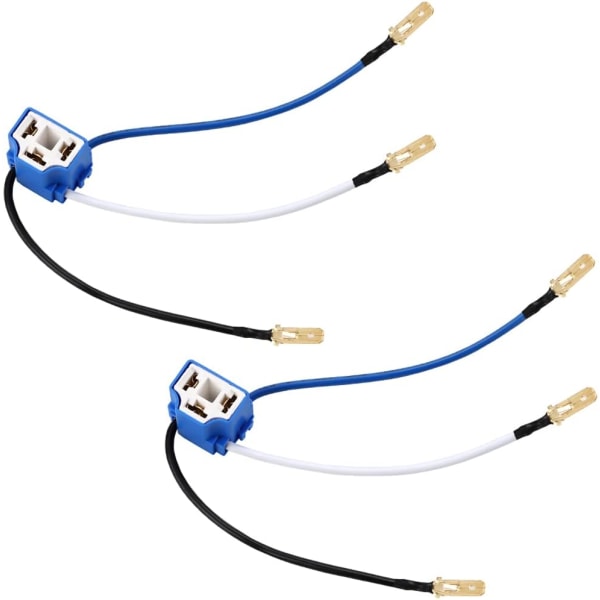 2 stk. keramiske H4 vinklede fatninger H4 9003 HB2 ledningsnet forlygte stik til bil lastbil båd marine forlygte tåge lys eftermontering
