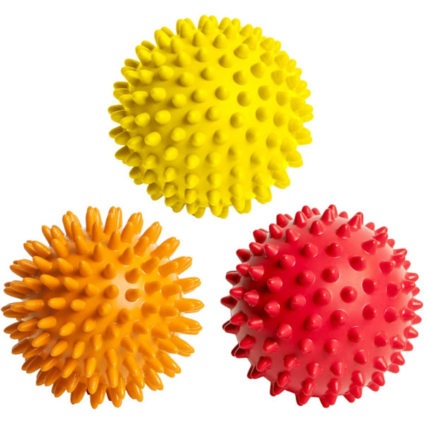 3 spikiga massagebollar för fötter, rygg, muskler - Plantar fasciit