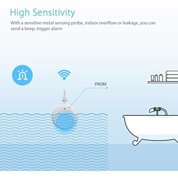 Smart WiFi Vandlækagealarm Uafhængig WiFi Vandlækage Sensor Detektor Overløbsalarm Smart Sikkerhedsalarm