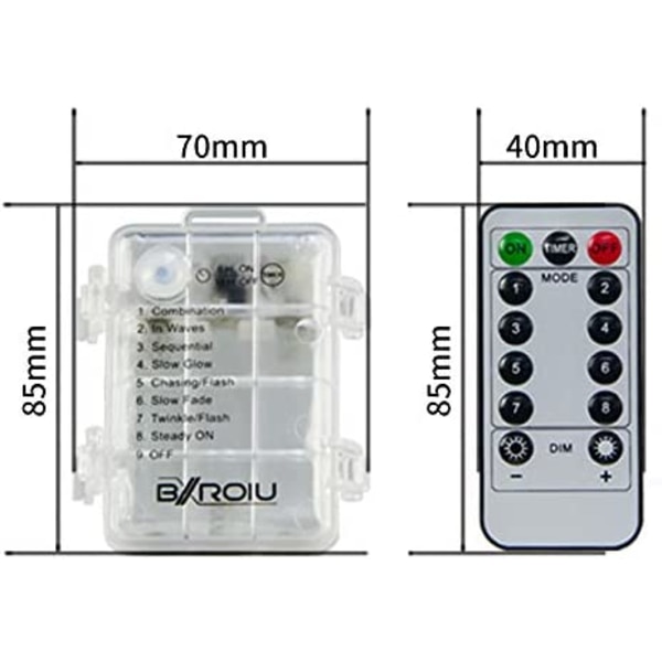 2 x 50 LED batteridrevne fe-lys på 5 meter mikro sølv 3AA