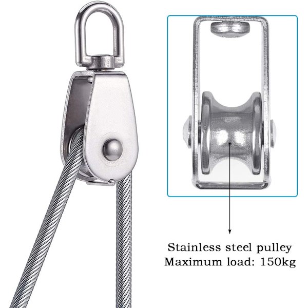4 stk. M25 304 Rustfrit Stål Enkelt Hjul Sving Hjulbelastning