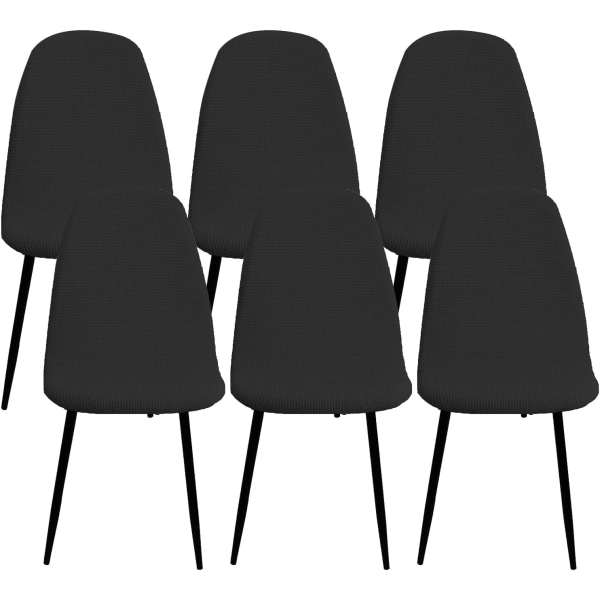 Set om 6, skandinavisk stretchig matstolsöverdrag, diagonal Jacq