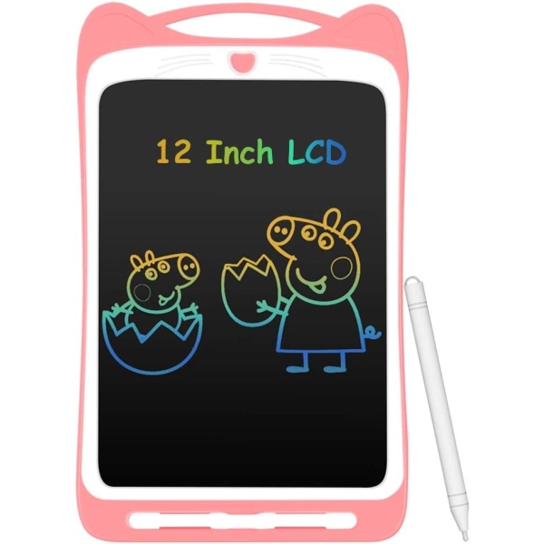 12 tums färgglad LCD-skrivplatta för barn (rosa), elektronisk