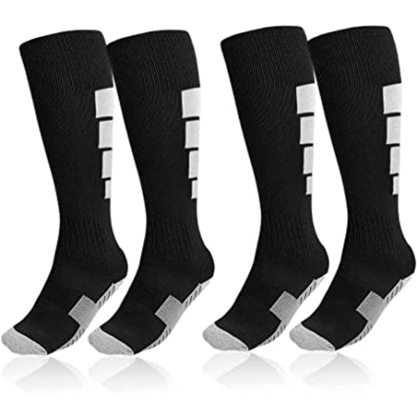 Kids Athletic Soccer Socks, 2 Pairs Knee High Socks for Youth Bo