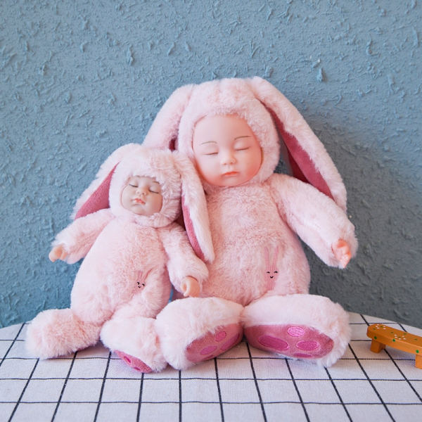 25CM Baby Sovande Docka Simulerad Kanin Baby Bekväm Do