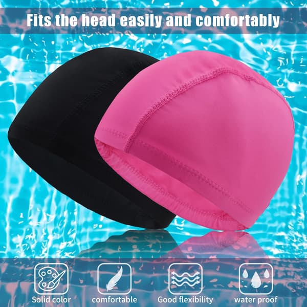 2 Badehetter for Voksne Svømmebasseng Badehetter Myk Polyester Blandet Stoff