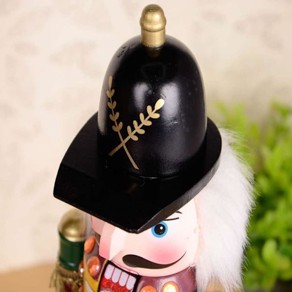 Træ Nøddeknækker, 30 cm Høj Jule Dekorative Nøddeknækker, Nøddeknækker Soldat Figur, Træ Nøddeknækker Dekor Statuer, Jule Nøddeknækker Dekor（1）