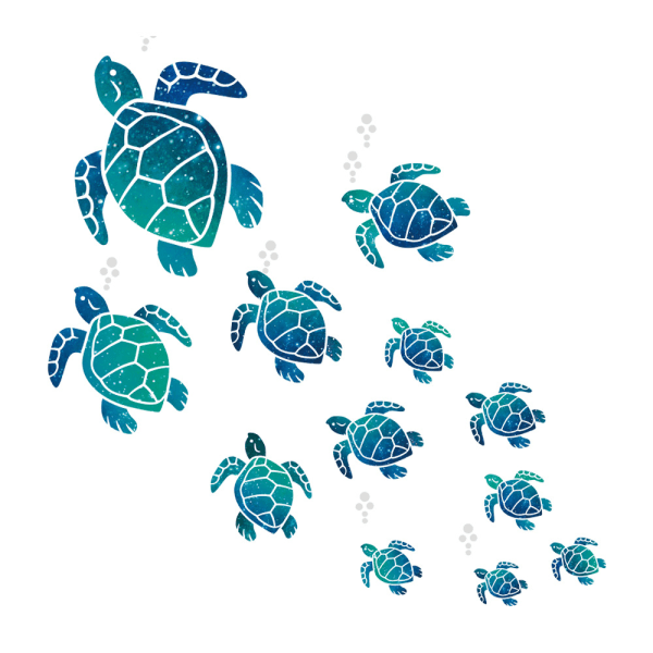 12 stk. Havskildpadde Vægklistermærker Skildpadde Vinyl Stickers Undervand