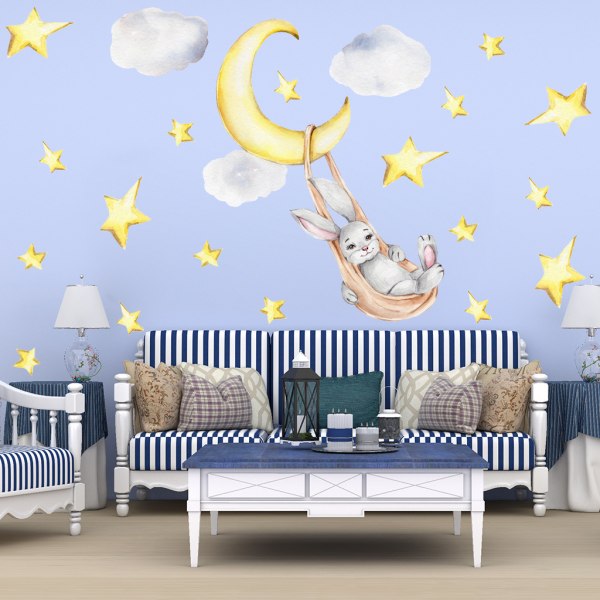 Wall Stickers Rabbit Swing Wall Stickers Veggdekaler for soverom