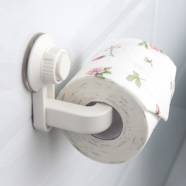 Hvid Vandtæt Toiletpapir Holder Hylde Køkken Opbevaring Fugt