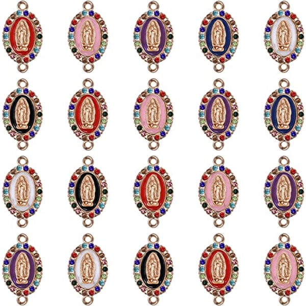 36 stykker 6-farget legert emalje innlagt rhinestones Vår kvinne