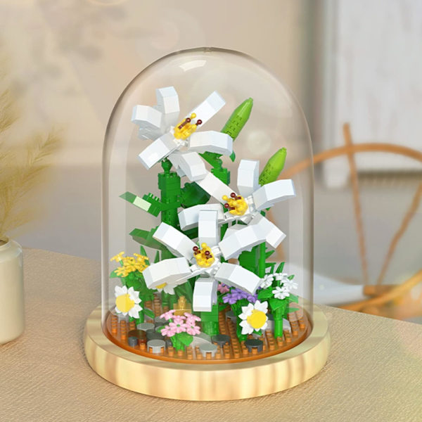 Lily, kunstige blomsterbuket byggeklodser til værelse og kontor