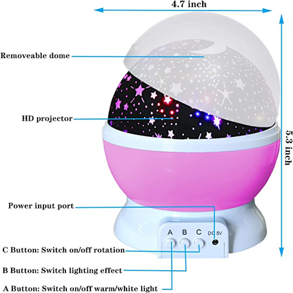 Stjernehimmel Projektor Lampe til Piger, Stjerne Projektor Natlampe